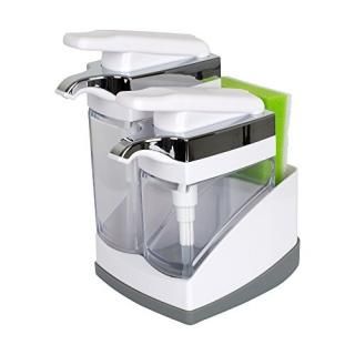 White - Casabella Sink Sider Duo with Sponge - White & Chrome Plating