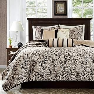 King/California King Black - Madison Park Aubrey 6 Piece Quilted Coverlet Set Bl