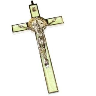 Phosphorus - Saint Benedict Crucifix - All Metal with Inlaid Enamel and Silver C