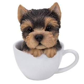 Yorkie - Adorable Teacup Pet Pals Puppy Collectible Figurine 15cm Yorkie