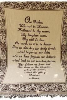 Manual 46 X 60-Inch Throw. Our Father/Lord's Prayer by Manual Woodworker 
