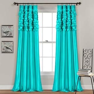 Lush Decor Circle Dream Window Curtain Panels Turquoise Set of 2