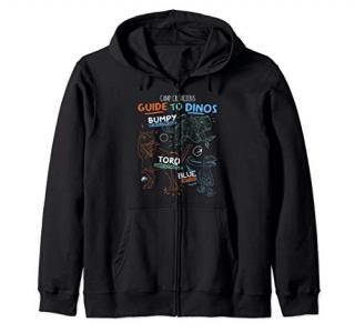 Jurassic World Camp Cretaceous Guide To Dinos Line Art Zip Hoodie