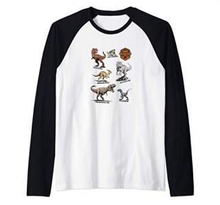 Jurassic World Camp Cretaceous Dinosaur Names Raglan Baseball Tee