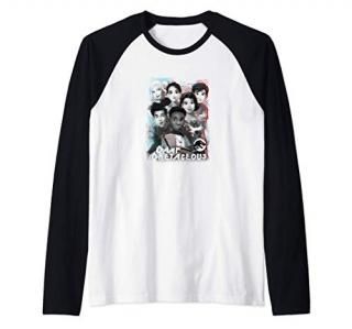Jurassic World Camp Cretaceous 3D Style Group Shot Raglan Baseball Tee