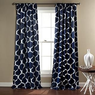 Lush Decor Geo Blackout Window Curtain 84 by 52-Inch Navy Set of 2 by Lush Decor