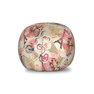 Ambesonne Paris Storage Toy Bag Chair Landmark of France with Abstract Lettering