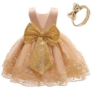 Toddler Girls Big Bowknot Dresses Baby Little Girls Lace Embroidery Wedding Part