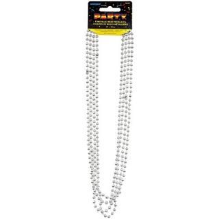 ˡUnique Metallic Silver Bead Necklaces 4ct 95130 