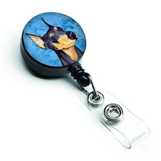 Carolines Treasures SS4771-BU-BR Doberman Retractable Badge Reel Or Id Holder Wi