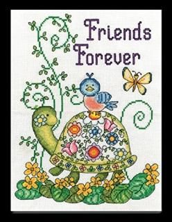 Friends Forever Turtle Counted Cross Stitch Kit-8X10 14 Count 