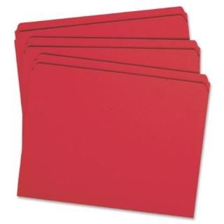 File Folders Straight Cut Reinforced Top Tab Letter Red 100/Box  