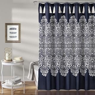 Boho Medallion Shower Curtain Navy 72x72