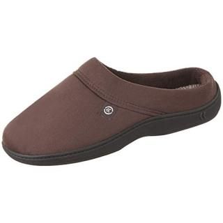 isotoner Men's Open Back Slipper with Memory Foam and Indoor/Outdoor Sole Micros