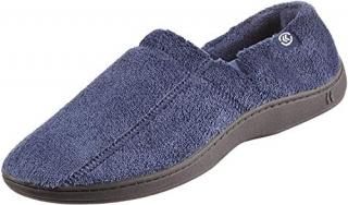 isotoner Men's Microterry Slip On Slipper Navy X-Large / 11-12 US