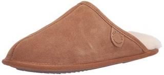 Fireside by Dearfoams mens Warwick Genuine Shearling Scuff Slipper Chestnut 10 U