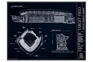 Target Field Blueprint Style Print Unframed 18 H x 24 W