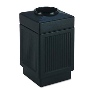 Safco Products Canmeleon Outdoor/Indoor Recessed Panel Trash Can 9475BL Black De