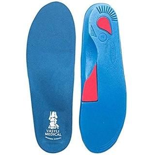 Vasyli Custom Full Length Insoles Blue Medium Heel Grid Reduces Slippage Medium 