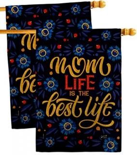 Angeleno Heritage Mom Life Burlap House Flag 2 pcs Pack Family Mother's Day Mama
