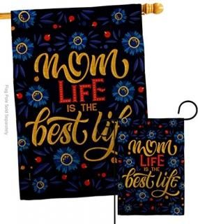 Angeleno Heritage Mom Life Burlap Garden House Flag Set Family Mother's Day Mama