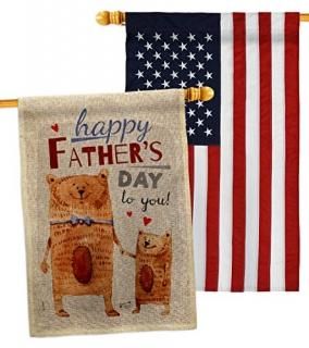 Angeleno Heritage Daddy Bear Burlap House Flag Pack Family Father's Day Dad Papa