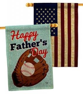 Father's Day Game Burlap House Flag - Pack Family Dad Daddy Papa Grandpa Best Pa