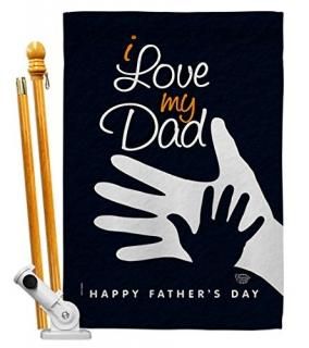 Ornament Collection Love My Dad House Flag Set Family Father's Day Daddy Papa Gr