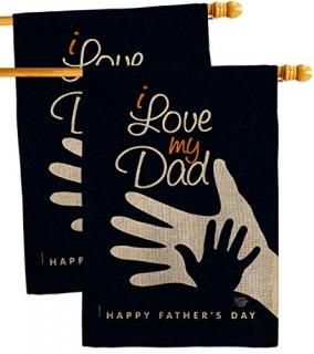 Ornament Collection Love My Dad Burlap House Flag 2 pcs Pack Family Father's Day