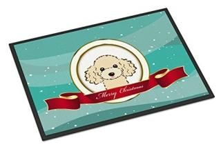 Caroline's Treasures BB1568MAT Buff Poodle Merry Christmas Indoor or Outdoor Mat