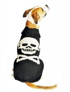 Chilly Dog Black Skull Dog Sweater X-Large by Chilly Dog