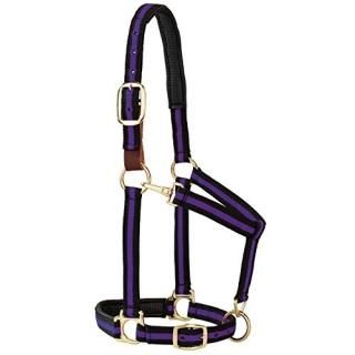 Purple/Black - Weaver Leather Padded Breakaway Adjustable Chin & Throat Snap Hal