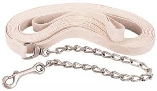 Weaver Leather Flat Cotton Lunge Line with Chain White 2.5cm x 8.2m