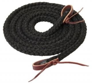1.6cm x 2.4m Black - Weaver Leather Silvertip Hollow Braid Roper Rein