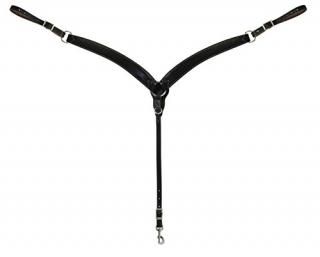 Turquoise Cross 45-0350 Contoured Skirting Leather Breast Collar Horse Size Dark