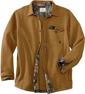 Legendary Whitetails mens Big Woods Fleece Shirt Jacket Barley/Mossy Oak Country