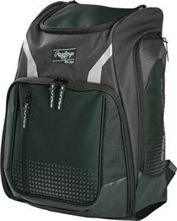 Rawlings Legion Baseball/Softball Backpack Bag Dark Green/Grey