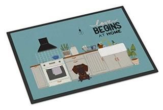 Caroline's Treasures Chocolate Wire Haired Dachshund Kitchen Scene Indoor or Out