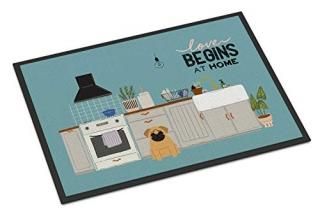 Caroline's Treasures Brown Pug Kitchen Scene Indoor or Outdoor Mat 24x36 doormat