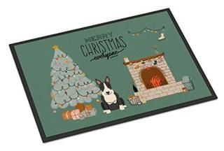 Caroline's Treasures Black White Bull Terrier Christmas Everyone Indoor or Outdo