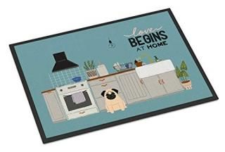 Caroline's Treasures Fawn Pug Kitchen Scene Indoor or Outdoor Mat 24x36 doormats
