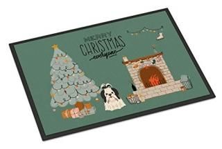 Caroline's Treasures Black White Shih Tzu Christmas Everyone Indoor or Outdoor M