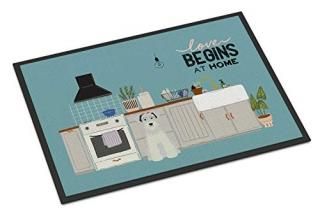 Caroline's Treasures White Miniature Schnauzer Kitchen Scene Indoor or Outdoor M
