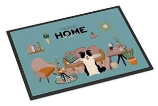 Caroline's Treasures Black White Border Collie Sweet Home Indoor or Outdoor Mat 