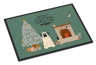 Caroline's Treasures White Mastiff Christmas Everyone Indoor or Outdoor Mat 24x3