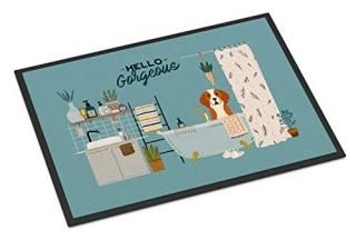 Caroline's Treasures English Foxhound in Bathtub Indoor or Outdoor Mat 24x36 doo