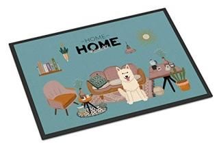 Caroline's Treasures White German Shepherd Sweet Home Indoor or Outdoor Mat 24x3