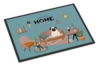 Caroline's Treasures Cream Pug Sweet Home Indoor or Outdoor Mat 24x36 doormats M
