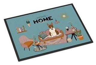 Caroline's Treasures Brindle Bull Terrier Sweet Home Indoor or Outdoor Mat 24x36