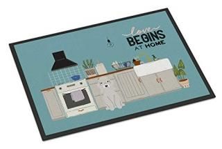 Caroline's Treasures Blue Bedlington Terrier Kitchen Scene Indoor or Outdoor Mat